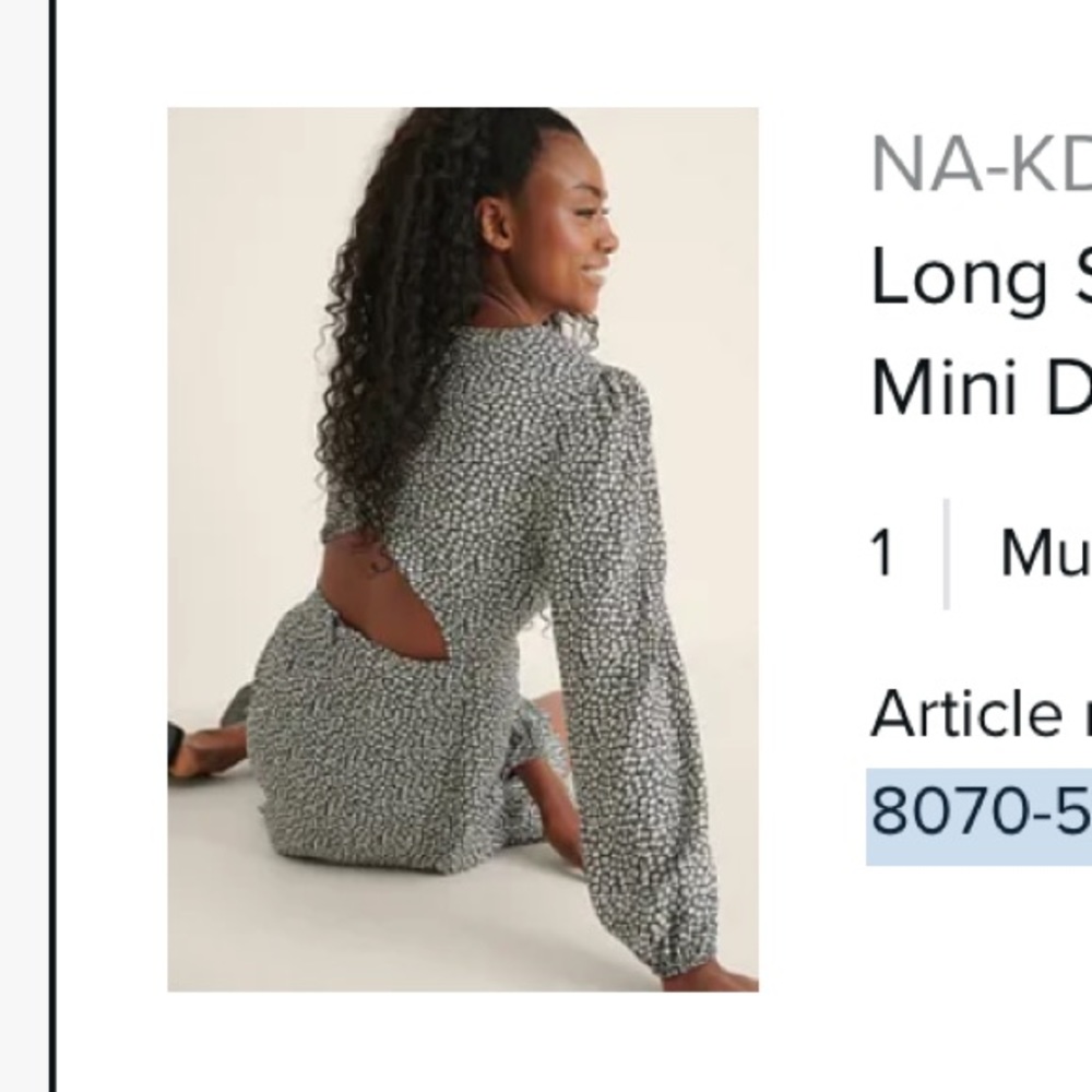 Nakd Long Sleeve Open Back Mini Dress - Picture 2 of 5